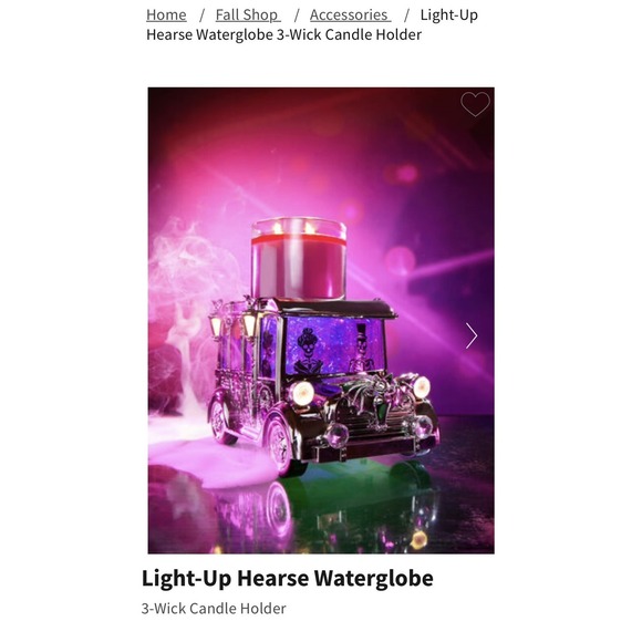 2024 Bath & Body Works Light Up Hearse Water Globe 3 Wick Candle Holder Stand - Picture 1 of 9